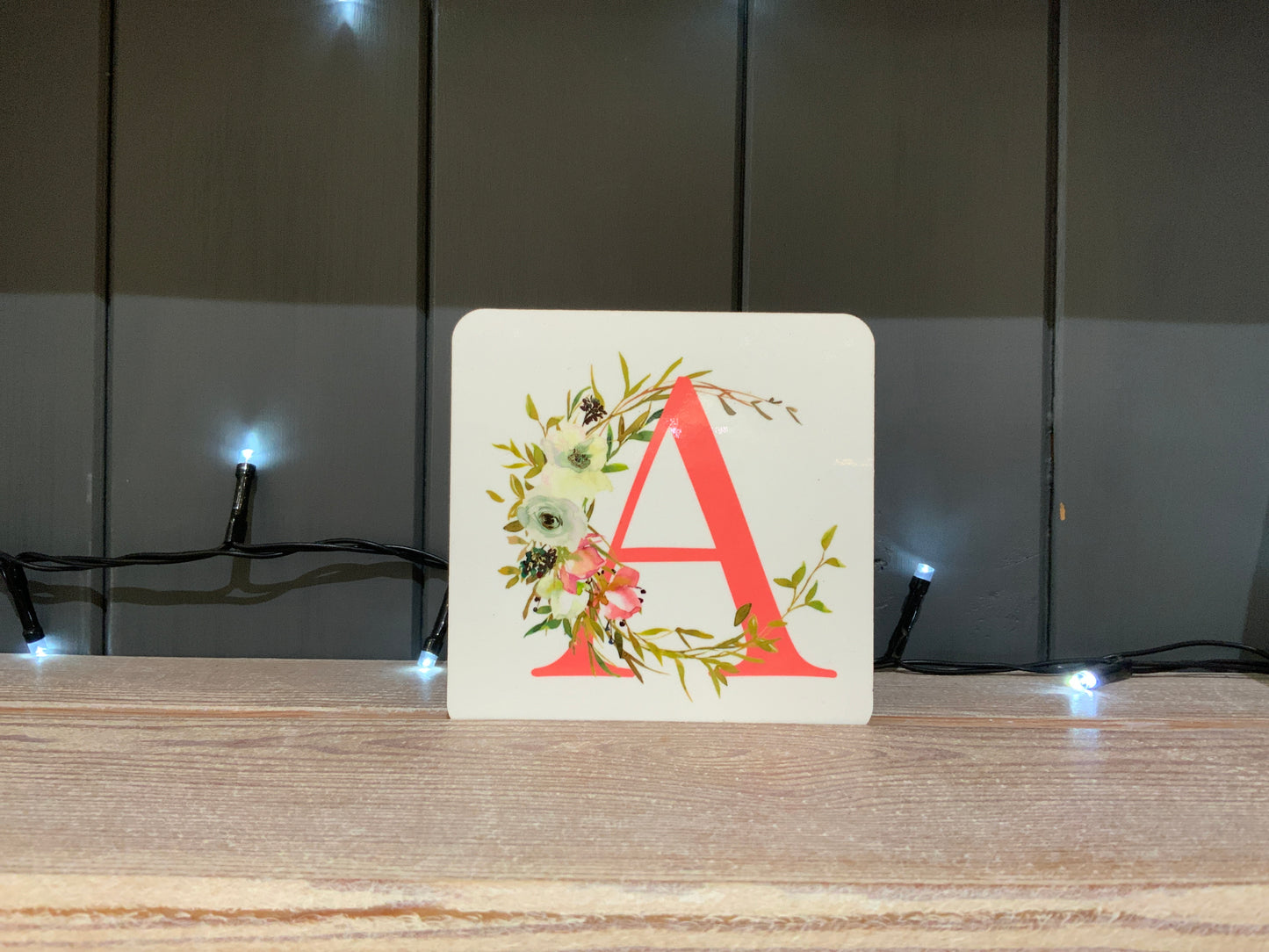 Pink Floral Initial Mug & Coaster