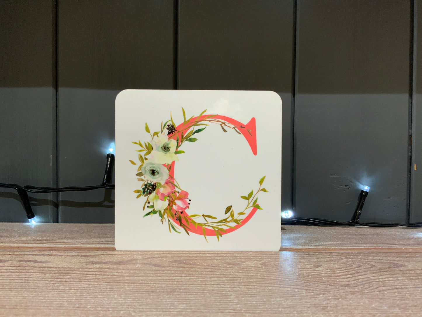 Pink Floral Initial Mug & Coaster