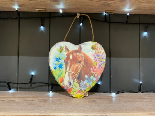 (187) Horse Slate Heart