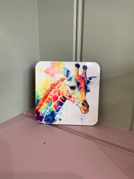 Giraffe Coaster Rainbow Design 2