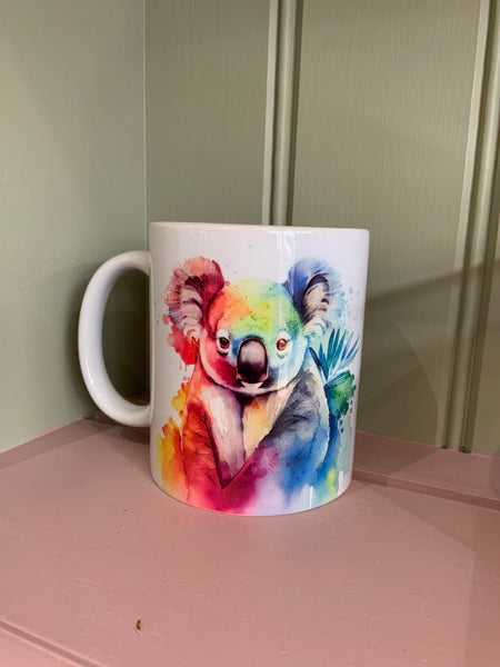 Koala Rainbow Mug & Coaster Design 1