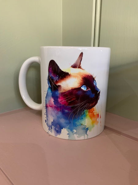 Siamese Cat Rainbow Mug Design 1