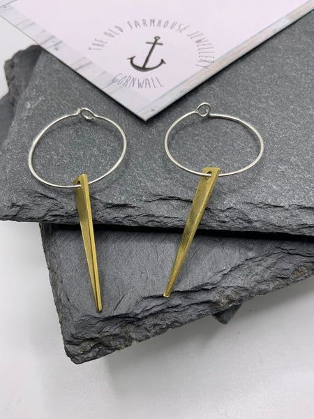 Long Bar - Small Brass Earrings