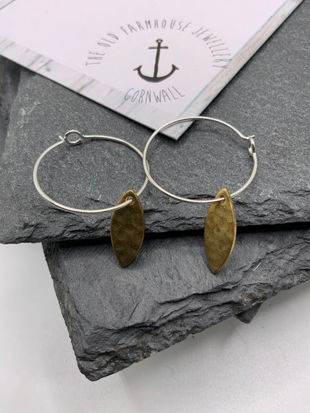 Leaf - Small Brass Earrings