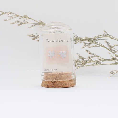 You Complete Me - Message Bottle Earrings