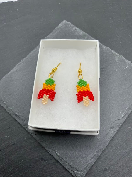 (132) Ice Lolly Beaded Matt Earrings.