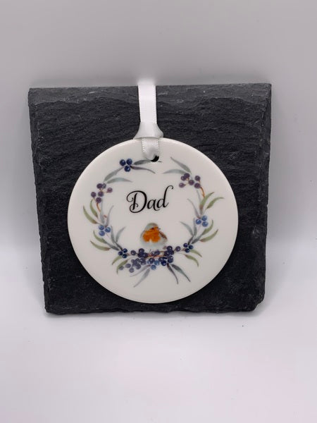 (223) Dad Robin Circle Ceramic