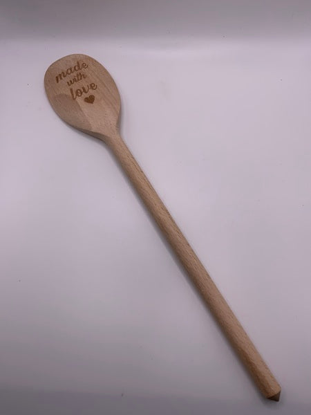 (223) Made With Love Large Wooden Spoon