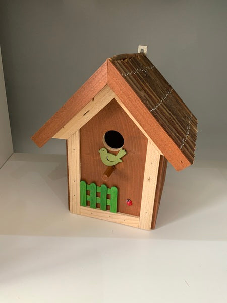 (159) Bills Boxes-Bird House-Brown-Twig-Green