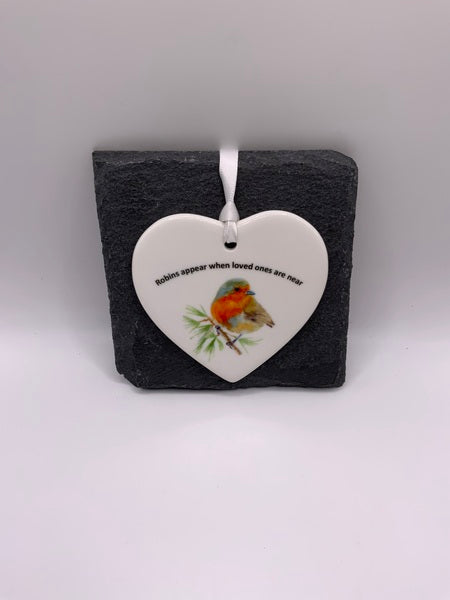 (223) Robins Appear - Ceramic Heart