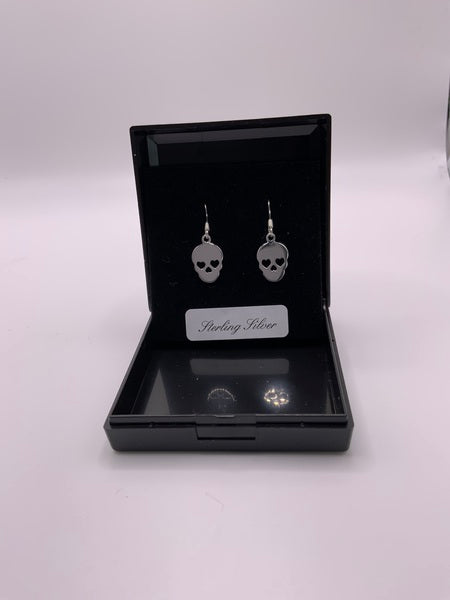 (224) Skull Sterling Silver Earrings