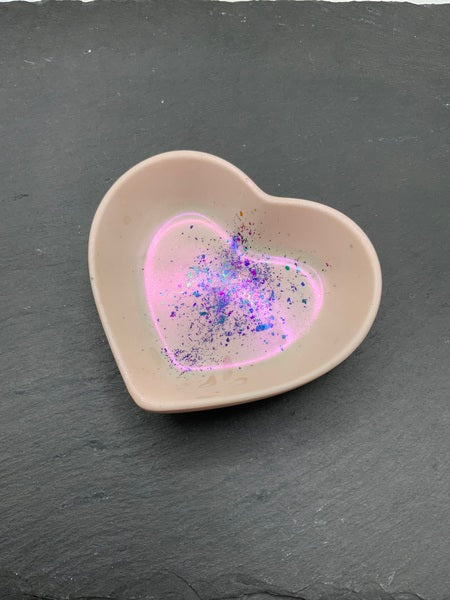 (261) Heart Pink Shimmer Jesmonite Trinket Dish