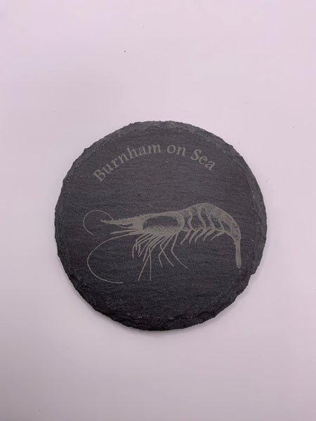 (223) Prawn Burnham on Sea Slate Coaster