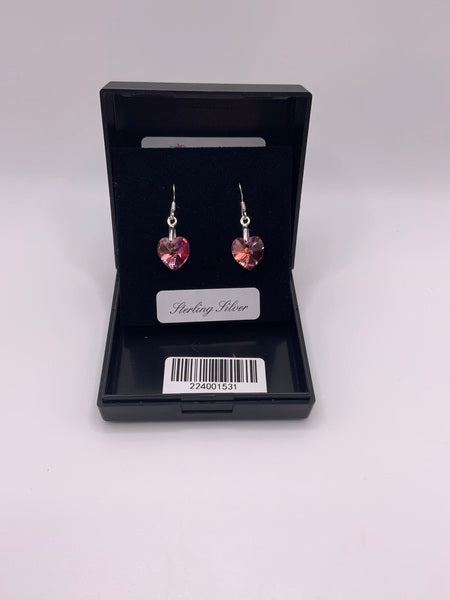 (224) Rose Crystal Earrings