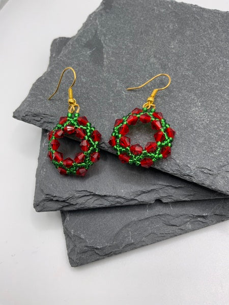 (132) Wreath Earrings - Gold Plated