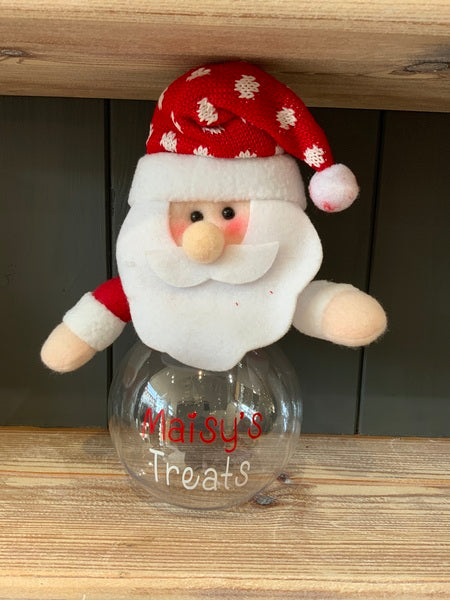 (387) Spotty Santa Sweet Jar - Personalisable