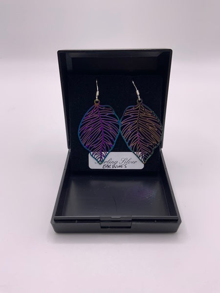 (224) Rainbow Leaf Earrings