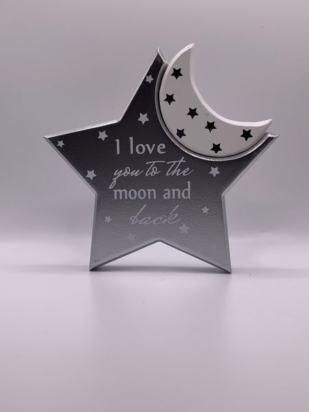 I Love You To The Moon And Back Freestanding Star