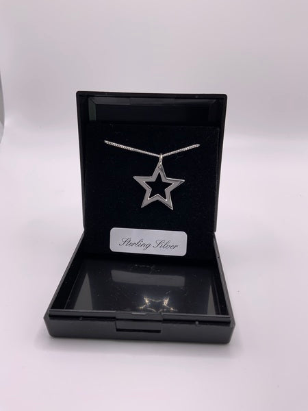 (224) Large Star Sterling Silver Necklace