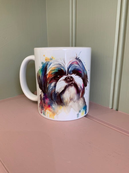 Shih Tzu Dog Mug & Coaster Rainbow