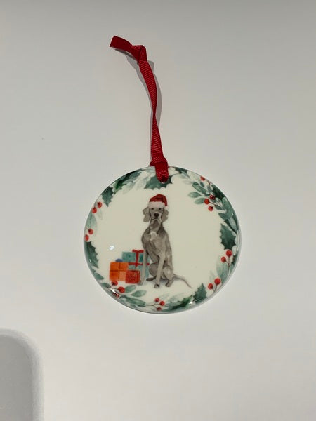 (223) Weimaraner - Dog Christmas Decoration