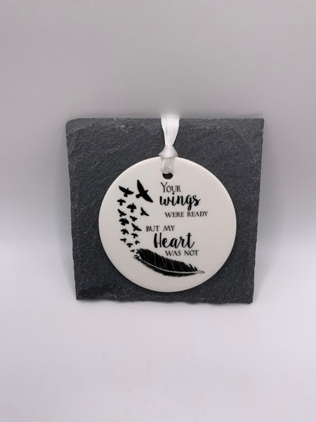 (223) Your Wings Ready Ceramic Circle