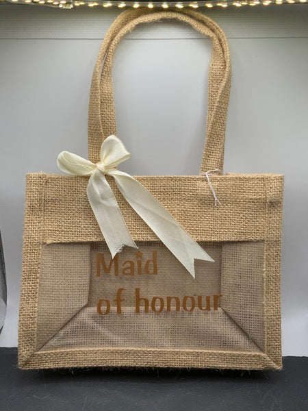 (108) Hessian Maid of Honour Bag