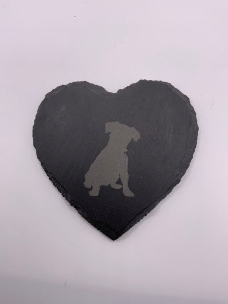 (223) Dog Sitting Front Heart Coaster
