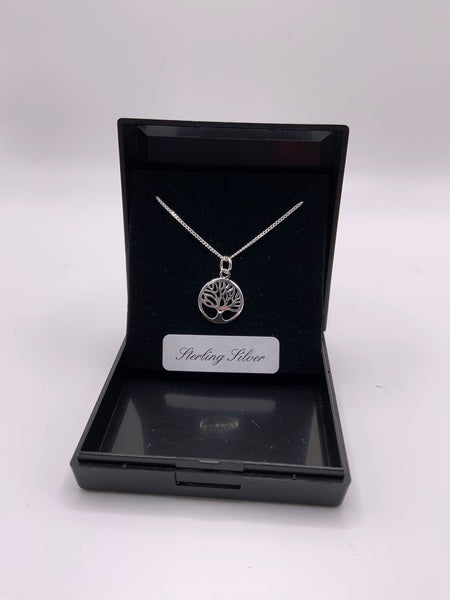 (224) Domed Tree Sterling Silver Necklace