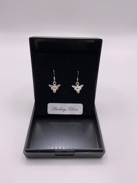 (224) Pointy Bee Sterling Silver Earrings