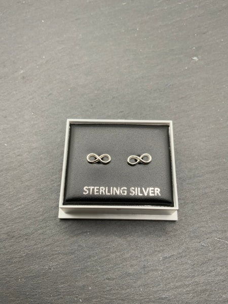(224) Eternity Loop Sterling Silver Studs