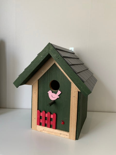 (159) Bills Boxes-Bird House-Green-Tile-Red