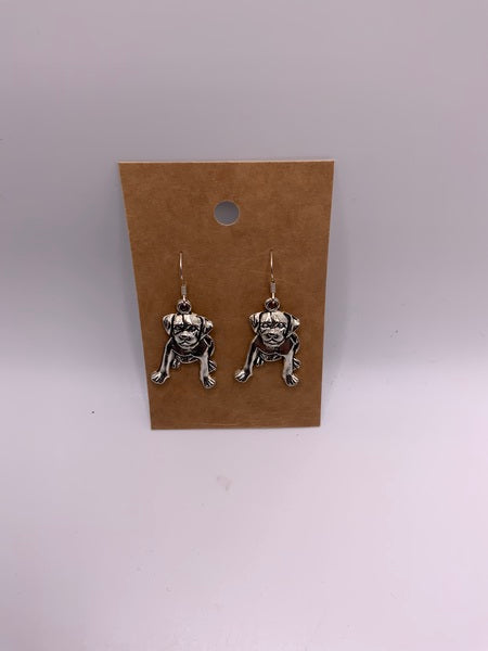 (224) Boxer Dog - Sterling Silver Earwires