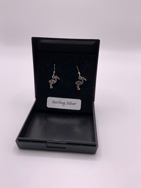 (224) Sterling SIlver Flamingo Earrings