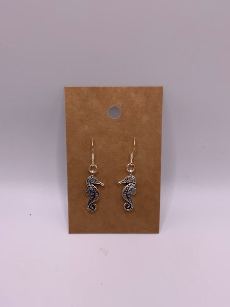 (224) 3d Seahorse - Sterling Silver Earwires