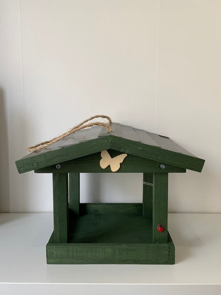 (159) Bills Boxes-Bird Feeder-Green-Tiled