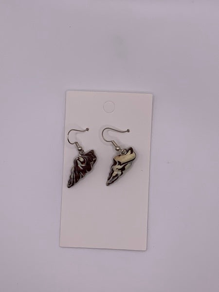 (106) Brown and Cream Shell Earrings