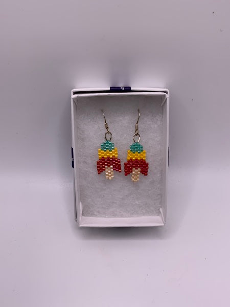 (132) Ice Lolly Beaded Earrings Sterling Silver