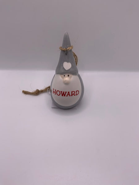 Grey Gonk With Heart Hanging Decoration