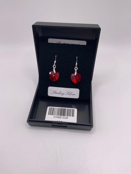 (224) Red Crystal Earrings