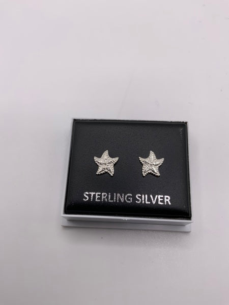 (224) Starfish Sterling Silver Studs