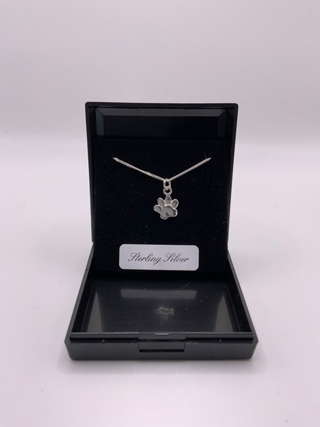 (224) Paw Print Sterling Silver Necklace