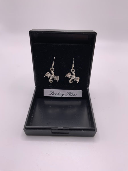 (224) Sterling SIlver Dragon Earrings