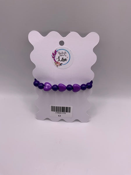 (228) Purple Heart Kids Bracelet