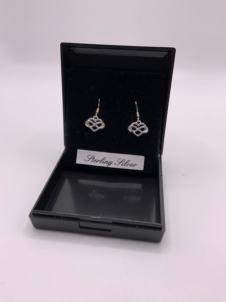 (224) Sterling Silver Eternity Heart Earrings