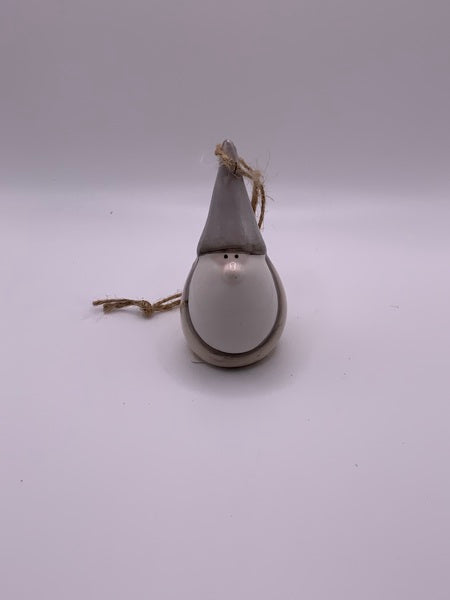 Personalised Grey Gonk Hanging Ceramic