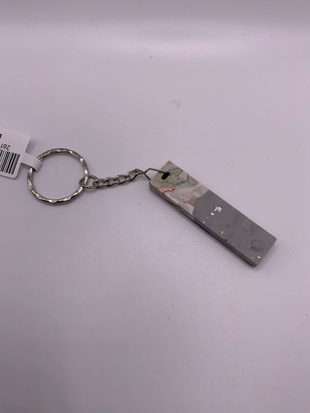 (261) Grey Multi Marble Keyring