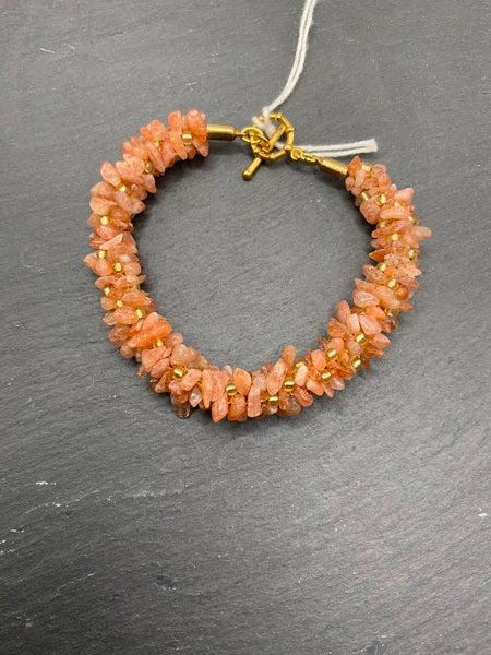 (132) Peach Moonstone Bracelet
