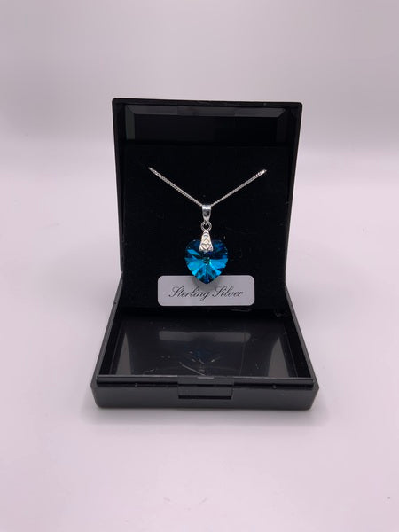 (224) Bermuda Blue Crystal Necklace