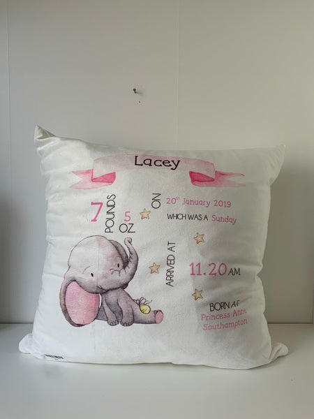 (223) New Baby Personalised Cushion
